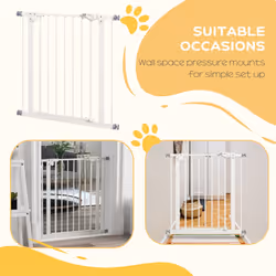 PawHut Adjustable Safety Gate w/ Four Adjustable Screws, White