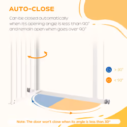 PawHut Adjustable Safety Gate w/ Four Adjustable Screws, White - Additional view 7