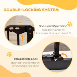 PawHut Adjustable Safety Gate w/ Four Adjustable Screws, Black
