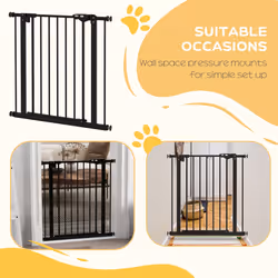 PawHut Adjustable Safety Gate w/ Four Adjustable Screws, Black