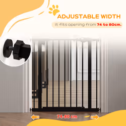 PawHut Adjustable Safety Gate w/ Four Adjustable Screws, Black - Additional view 4