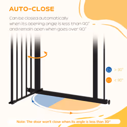 PawHut Adjustable Safety Gate w/ Four Adjustable Screws, Black - Additional view 7