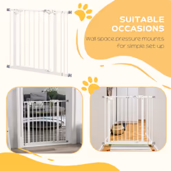 PawHut Adjustable Safety Gate w/ 1 Extensions and Four Adjustable Screws, White - Additional view 4