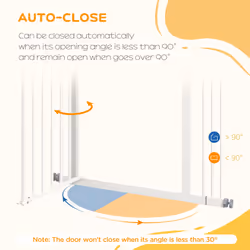 PawHut Adjustable Safety Gate w/ 1 Extensions and Four Adjustable Screws, White - Additional view 7
