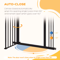 PawHut Adjustable Safety Gate w/ 1 Extensions and Four Adjustable Screws, Black - Additional view 7