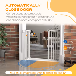 PawHut Adjustable Safety Gate w/ 1 Extensions and Four Adjustable Screws, White - Additional view 8
