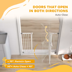 PawHut Adjustable Safety Gate w/ 2 Extensions and Four Adjustable Screws, White - Additional view 5