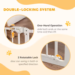 PawHut Adjustable Safety Gate w/ 2 Extensions and Four Adjustable Screws, White - Additional view 6
