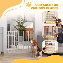 PawHut Adjustable Safety Gate w/ 2 Extensions and Four Adjustable Screws, White - Additional view 8