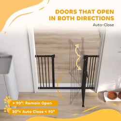 PawHut Adjustable Safety Gate w/ 2 Extensions and Four Adjustable Screws, Black - Additional view 5