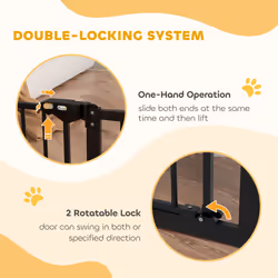 PawHut Adjustable Safety Gate w/ 2 Extensions and Four Adjustable Screws, Black - Additional view 6