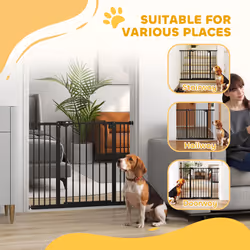 PawHut Adjustable Safety Gate w/ 2 Extensions and Four Adjustable Screws, Black - Additional view 8