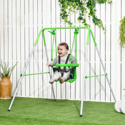 Outsunny Nursery Swing with Safety Seat Belt, Support Back for Indoor Outdoor