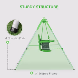 Outsunny Nursery Swing with Safety Seat Belt, Support Back for Indoor Outdoor