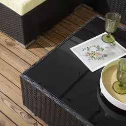 Outsunny 7PC Rattan Garden Furniture Set Coffee Table Buckle Structure, Black - Additional view 7