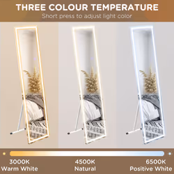 HOMCOM LED Lighted Full Length Mirror Dimmable Full Size Body Mirror for Bedroom - Additional view 4