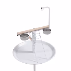 PawHut Bird Table with Four Wheels, Perches, Stainless Steel Bowls, Round Tray - Additional view 5