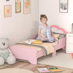 ZONEKIZ Toddler Bed Frame, Cloud-Designed Princess Bed, 143 x 74 x 55cm - Pink
