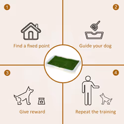 PawHut Dog Toilet Indoor w/ Artificial Grass, Grid Panel, Tray, 46.5 x 34cm - Additional view 6