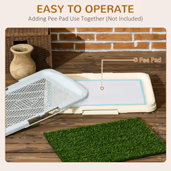 PawHut Dog Toilet Indoor w/ Artificial Grass, Grid Panel, Tray, 46.5 x 34cm - Additional view 8
