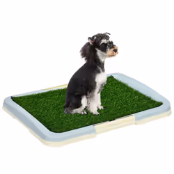 PawHut Dog Toilet Indoor w/ Artificial Grass, Grid Panel, Tray, 63 x 48.5cm