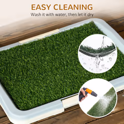 PawHut Dog Toilet Indoor w/ Artificial Grass, Grid Panel, Tray, 63 x 48.5cm - Additional view 5