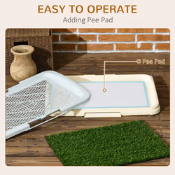 PawHut Dog Toilet Indoor w/ Artificial Grass, Grid Panel, Tray, 63 x 48.5cm - Additional view 7