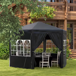 Outsunny 3.9m Outdoor Gazebo Canopy Party Tent with 6 Removable Side Walls