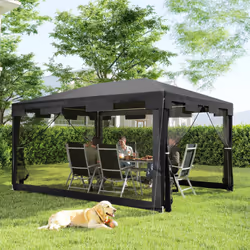 Outsunny 4 x 3m Party Tent Waterproof Garden Gazebo Canopy Wedding Cover Shade
