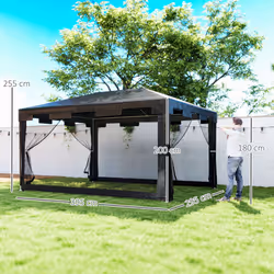 Outsunny 4 x 3m Party Tent Waterproof Garden Gazebo Canopy Wedding Cover Shade