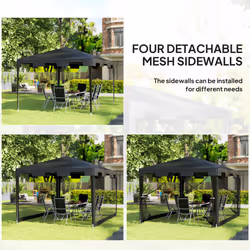 Outsunny 4 x 3m Party Tent Waterproof Garden Gazebo Canopy Wedding Cover Shade