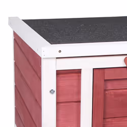 PawHut Wooden Rabbit Hutch Bunny Cage Guinea Pig House Pet Habitat Ferret Red - Additional view 6