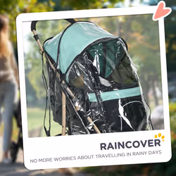 PawHut Pet Stroller for XS and S Dogs w/ Rain Cover - Green - Additional view 7