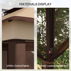 Outsunny 3 x 3(m) Pop Up Gazebo Tent with Netting, Height Adjustable, Beige - Additional view 6