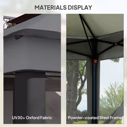 Outsunny 3 x 3(m) Pop Up Gazebo Tent with Netting, Height Adjustable, Grey - Additional view 5