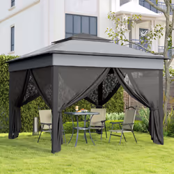 Outsunny 3 x 3(m) Pop Up Gazebo Tent with Netting, Height Adjustable, Grey - Additional view 6