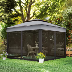 Outsunny 3 x 3(m) Pop Up Gazebo Tent with Netting, Height Adjustable, Grey - Additional view 7