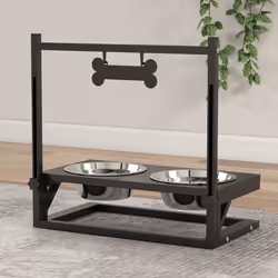 PawHut Raised Dog Bowl w/ Adjustable Height Stand, for Small Medium Large Dogs - Additional view 7