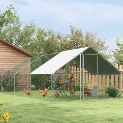 PawHut Chicken Coop Toy with Swing, Ladder, Platform for 2 Chickens, Hens, Grey