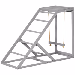 PawHut Chicken Coop Toy with Swing, Ladder, Platform for 2 Chickens, Hens, Grey - Additional view 4