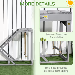 PawHut Chicken Coop Toy with Swing, Ladder, Platform for 2 Chickens, Hens, Grey - Additional view 7