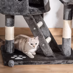 PawHut 240-260cm Floor to Ceiling Cat Tree with Scratching Posts - Dark Grey - Additional view 6