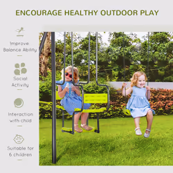 Outsunny Garden Swing Set with Double Swings, Glider, Swing Seats for Outdoors - Additional view 4