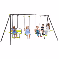 Outsunny Garden Swing Set with Double Swings, Glider, Swing Seats for Outdoors - Additional view 8