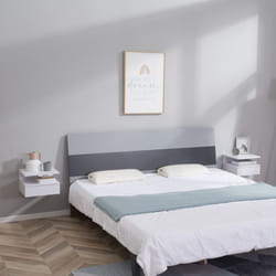 HOMCOM Nightstand Set of 2, Wall Mounted Bedside Cabinet, White