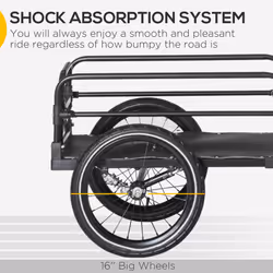 HOMCOM Bike Trailer Wagon Bicycle Cargo Trailer w/ Suspension, 2 Wheels, Black
