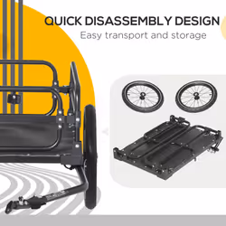 HOMCOM Bike Trailer Wagon Bicycle Cargo Trailer w/ Suspension, 2 Wheels, Black - Additional view 4