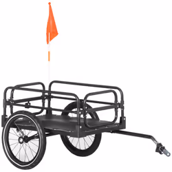 HOMCOM Bike Trailer Wagon Bicycle Cargo Trailer w/ Suspension, 2 Wheels, Black - Additional view 8