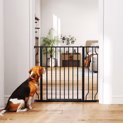 PawHut Dog Gate Wide Stair Gate w/ Door Pressure Fit, 75-95W cm, Black - Additional view 8