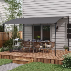 Outsunny 3 x 4m Metal Pergola, Outdoor Gazebo UV-Resistant, Grey